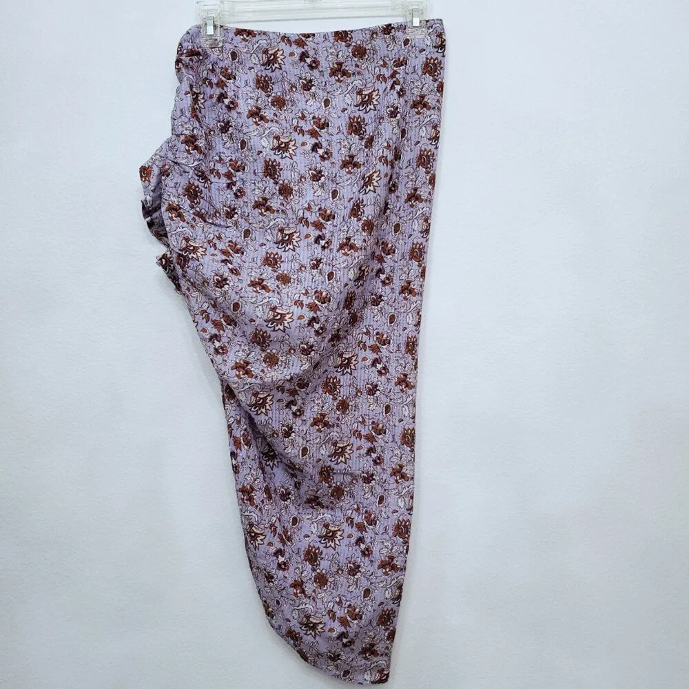 Veronica Beard Hazel Ruched Asymmetrical Skirt In Lavender Floral Print Size XS